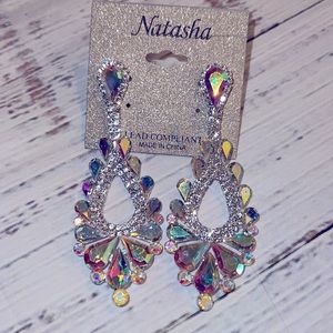 Natasha iridescent crystal earrings